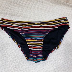 Colorful striped bikini bottoms